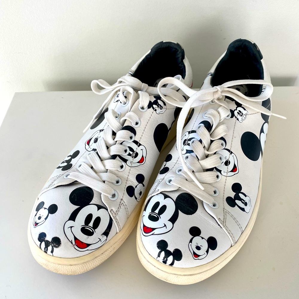 Disney × MOA Master of Arts Mickey Mouse Lace Up Sneakers White US 8.5